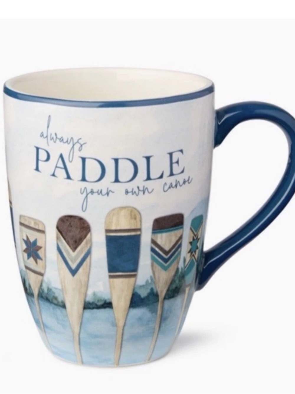 Certified International Lake Themed Coffee Mug 18oz Always Paddle Your Own Canoe